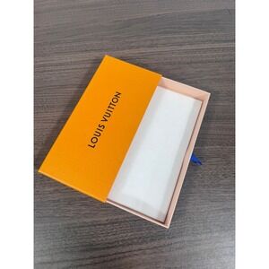 Louis Vuitton Empty Long Gift Box Drawer Style Orange w/ Blue Pull Tab Italy EUC